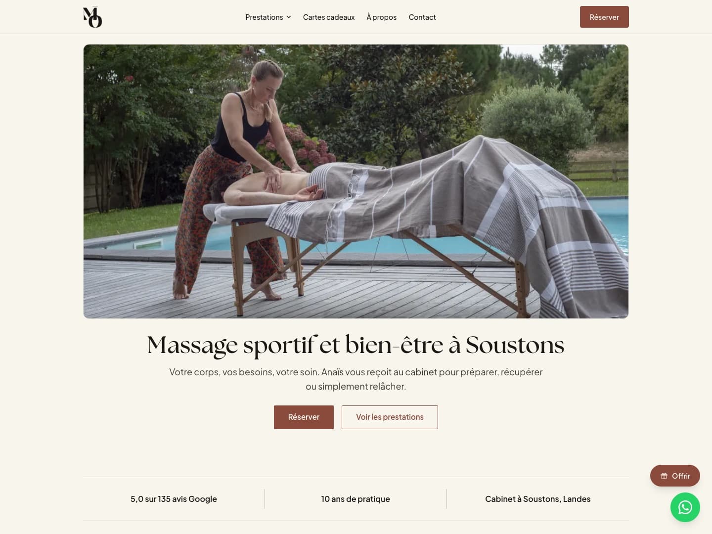 Page d'accueil de mio-massages.com